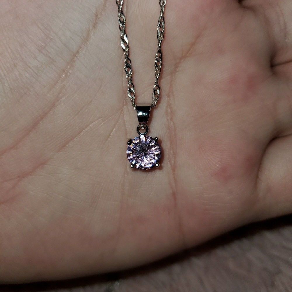 Sterling silver cubic zirconia birthstone necklacae - Picture 4 of 8